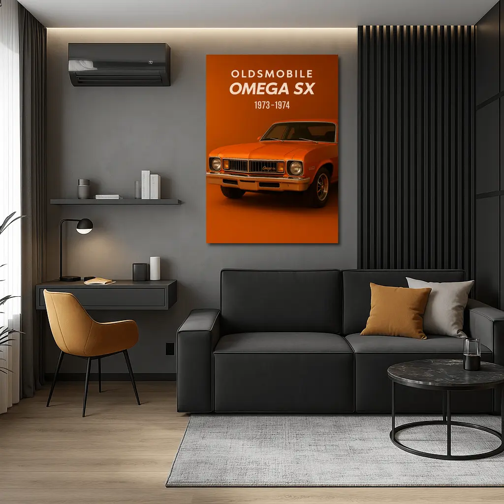 Oldsmobile Omega SX Classic Muscle Car Orange – Wall Art