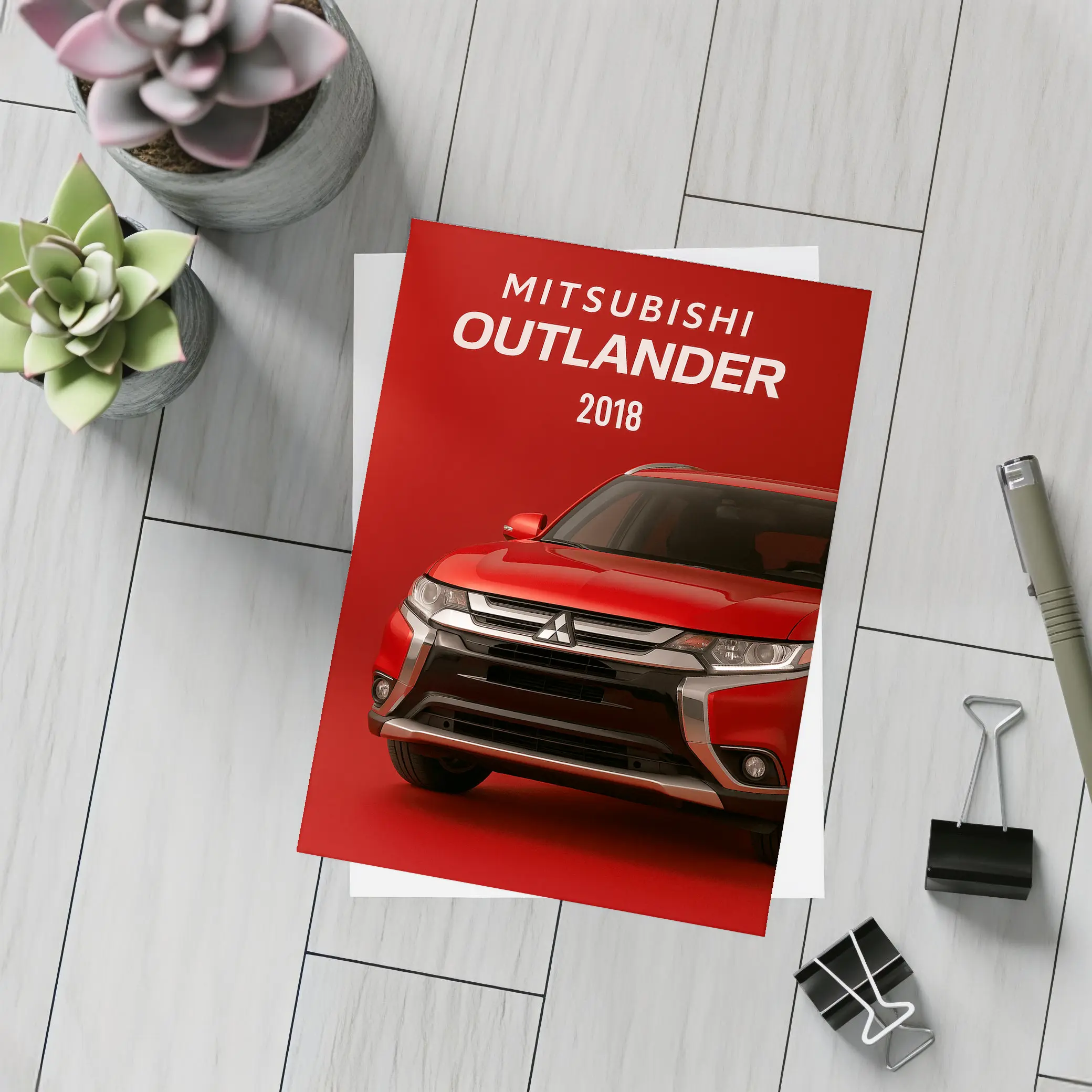 Mitsubishi Outlander 2018 Red Bold Front – Postcards