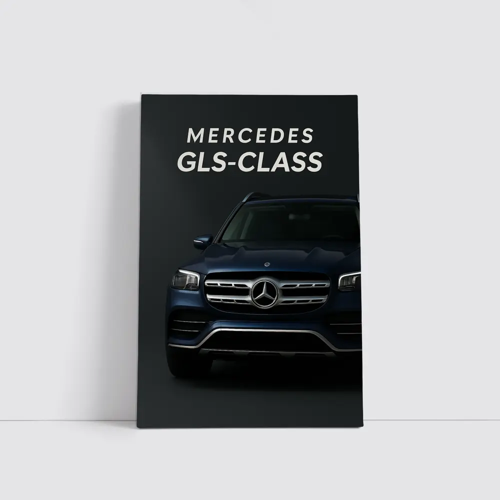Mercedes GLS Class Dark Blue Front View – Wall Art