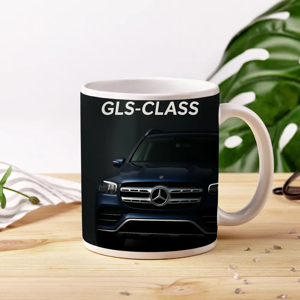 Mercedes GLS Class Dark Blue Front View – Mugs