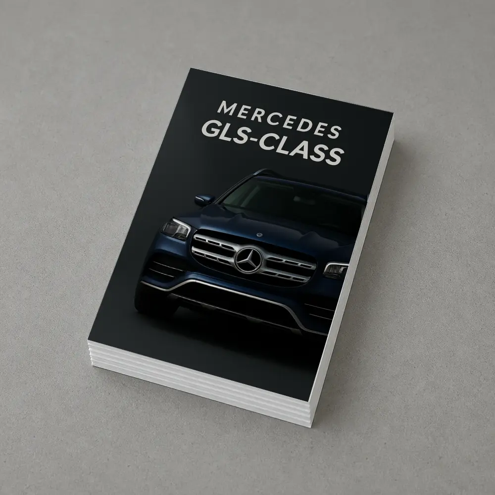 Mercedes GLS Class Dark Blue Front View – Postcards