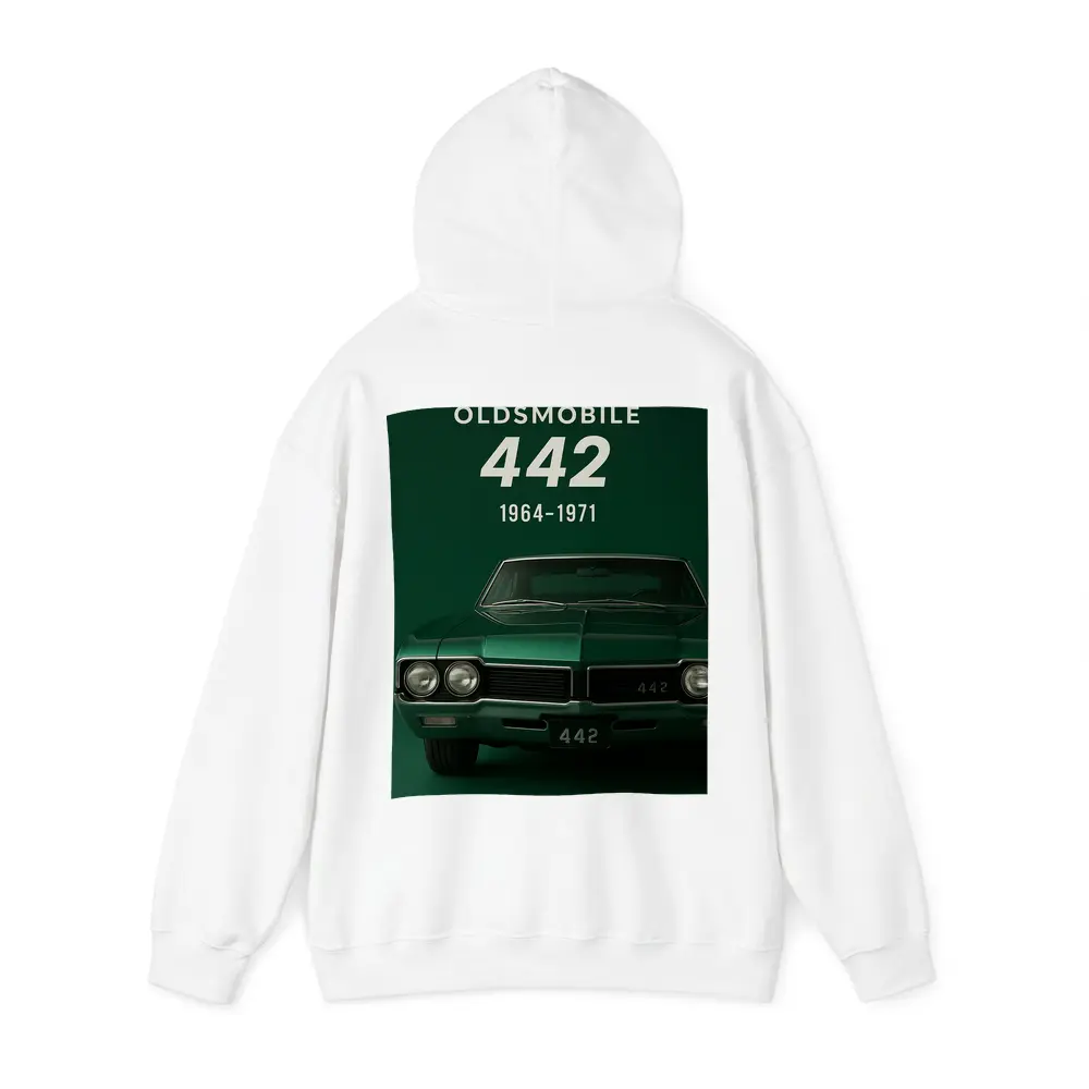 Oldsmobile 442 Muscle Car Green Background – Hoodies