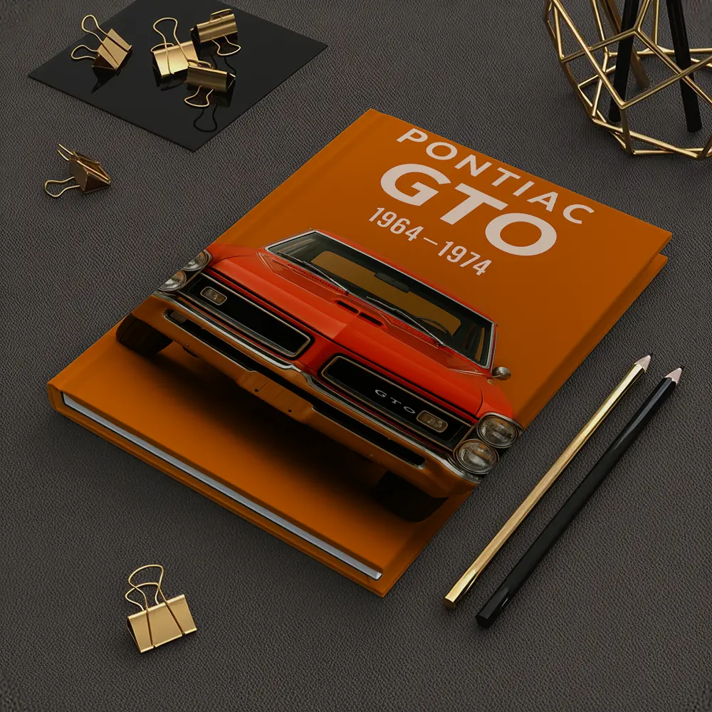 Pontiac GTO Classic Muscle Car Orange Background – Notebooks