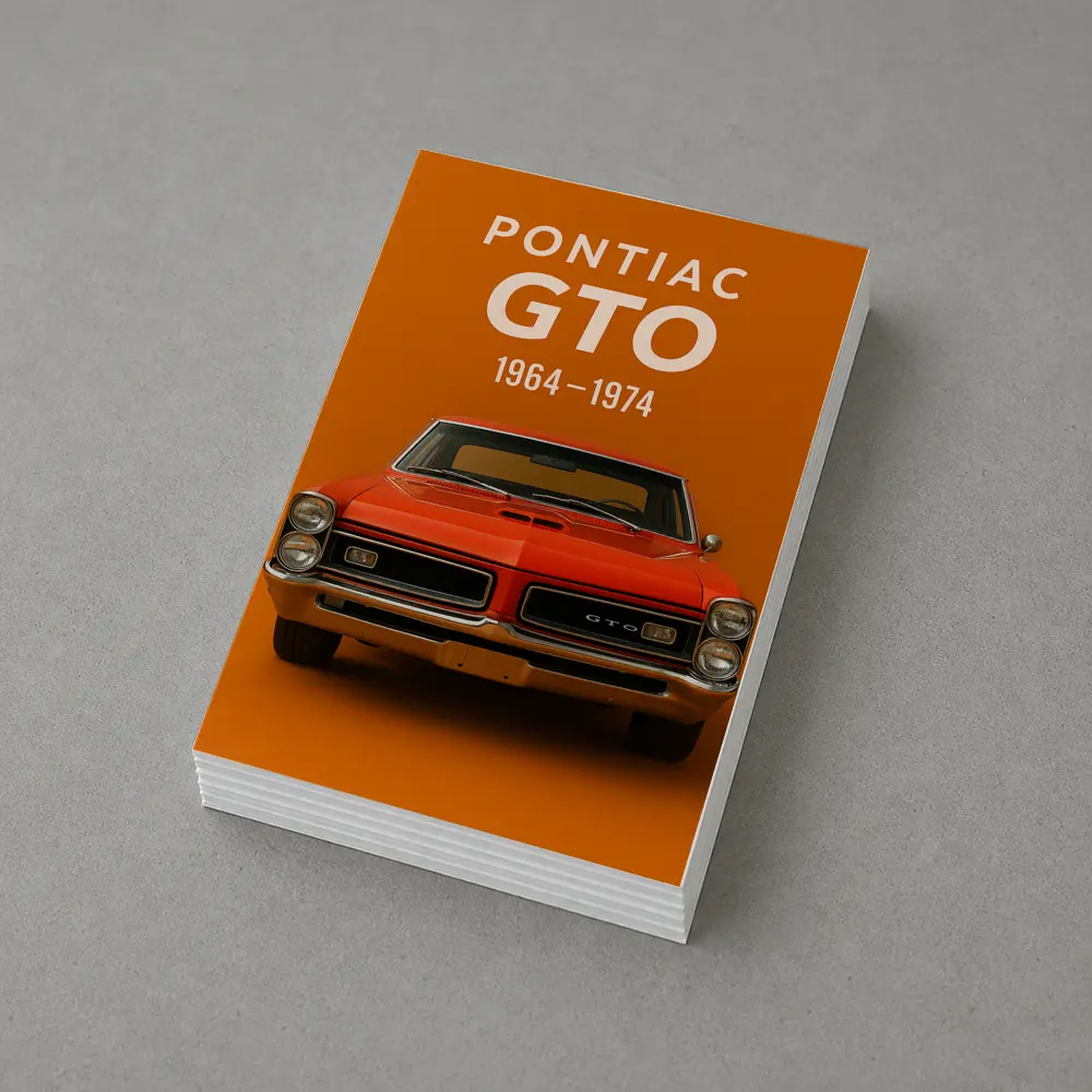 Pontiac GTO Classic Muscle Car Orange Background – Postcards