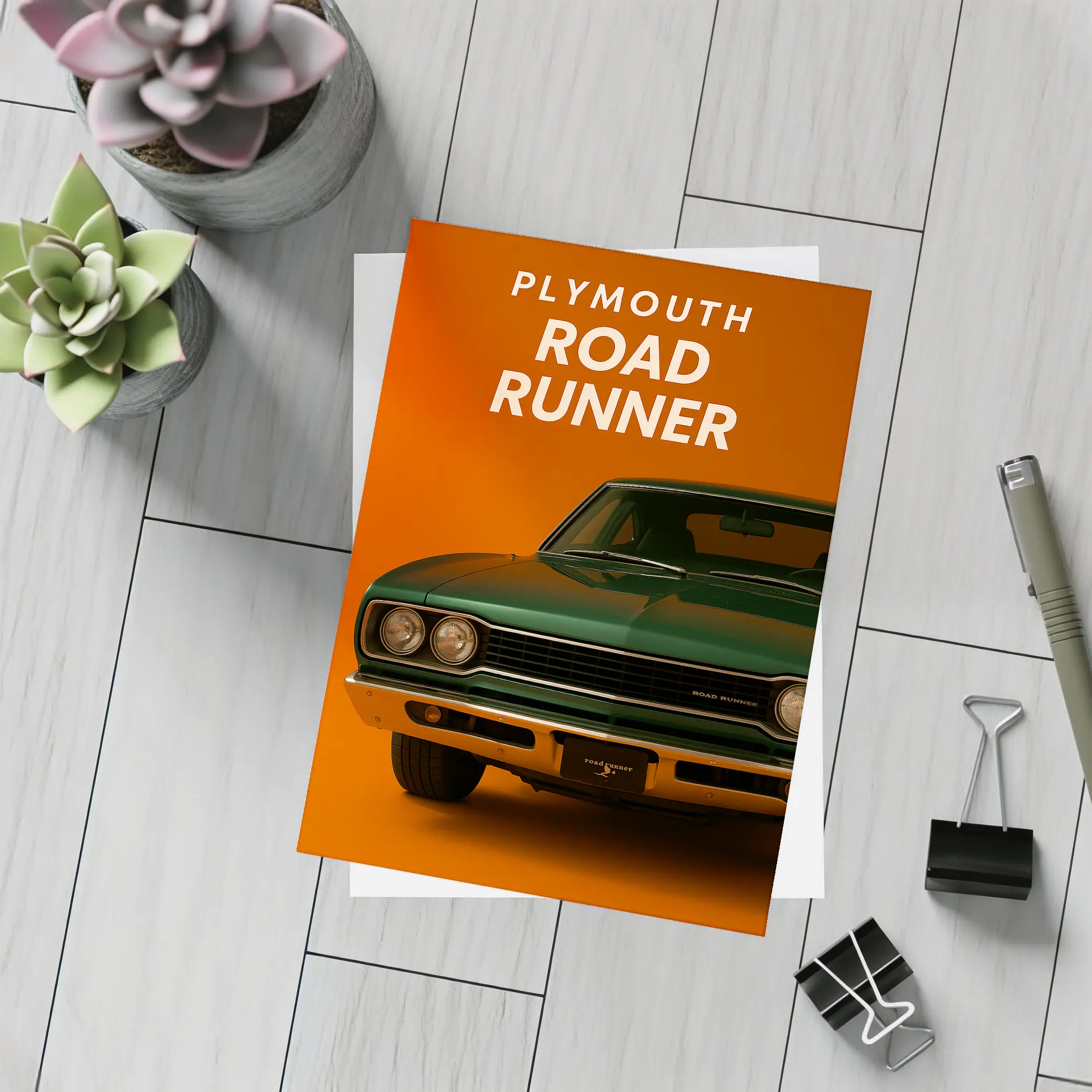 Plymouth Road Runner Classic Muscle Car Orange – Postcards