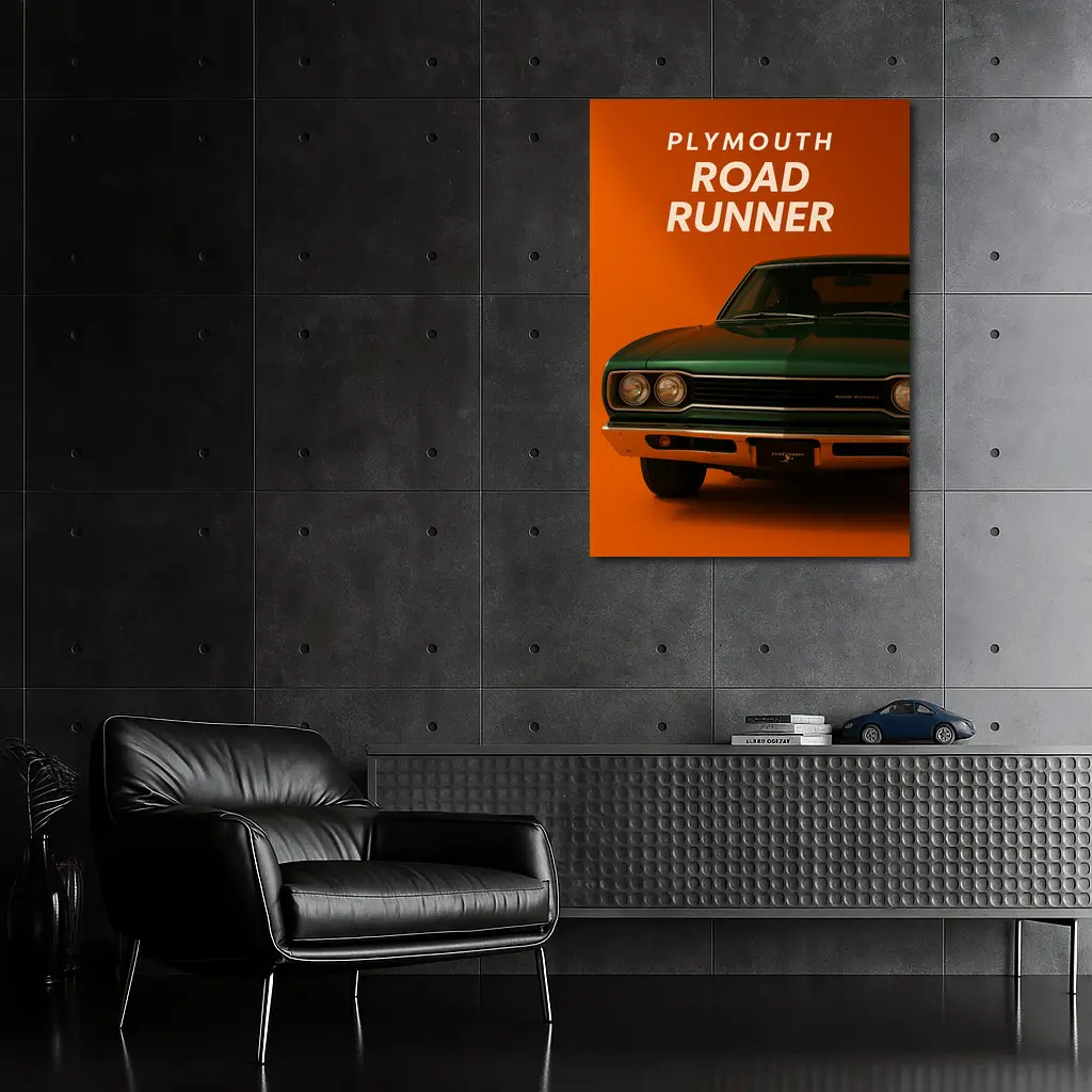Plymouth Road Runner Classic Muscle Car Orange – Wall Art