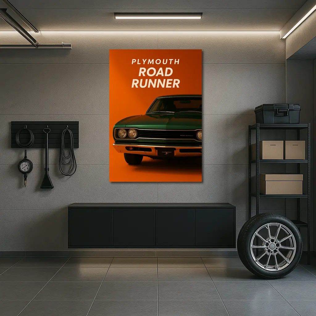 Plymouth Road Runner Classic Muscle Car Orange – Wall Art