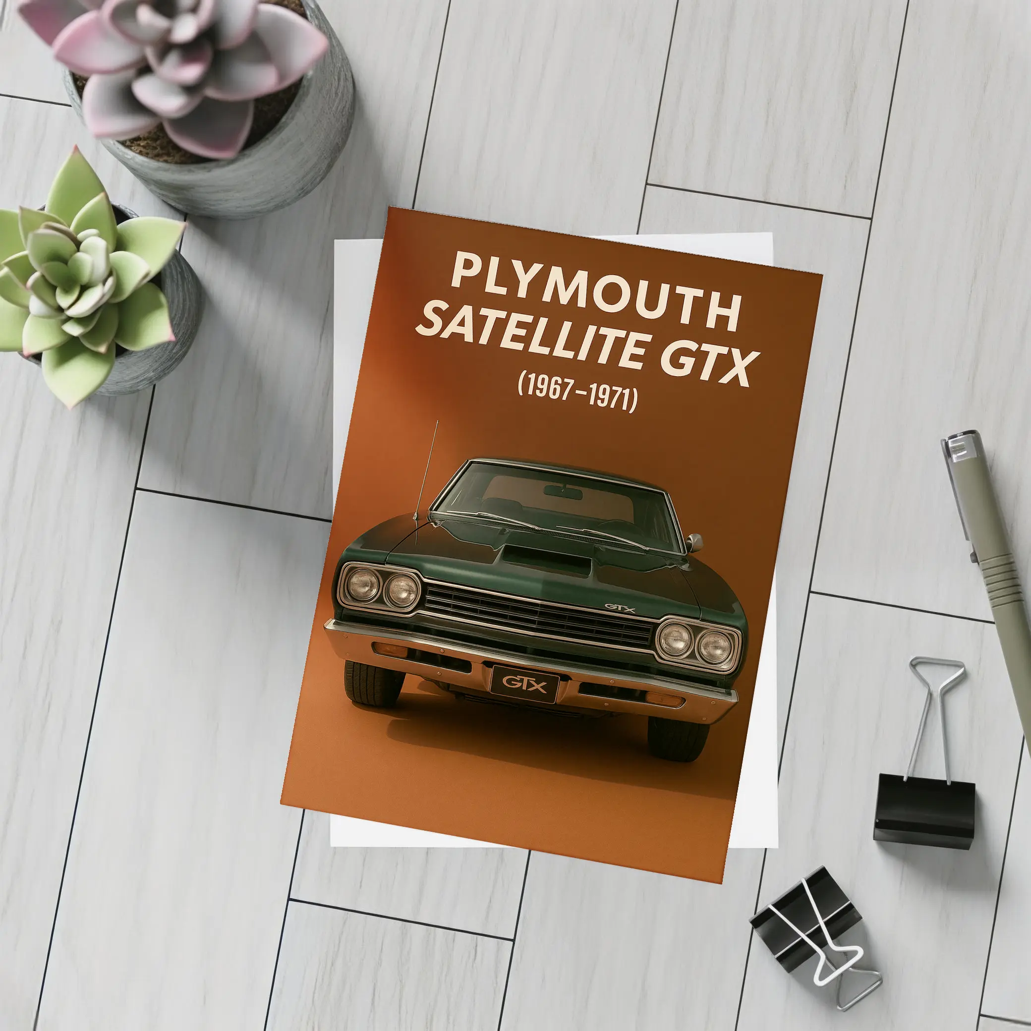 Plymouth Satellite GTX Classic Muscle Car Art – Postcards