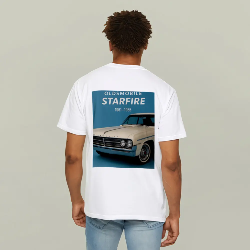 Oldsmobile Starfire Classic Car Blue Background – T-Shirts