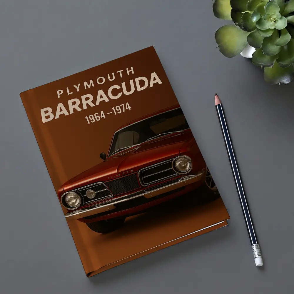 Plymouth Barracuda Classic Muscle Car Brown Background – Notebooks