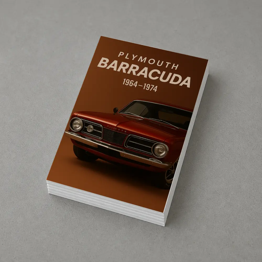 Plymouth Barracuda Classic Muscle Car Brown Background – Postcards