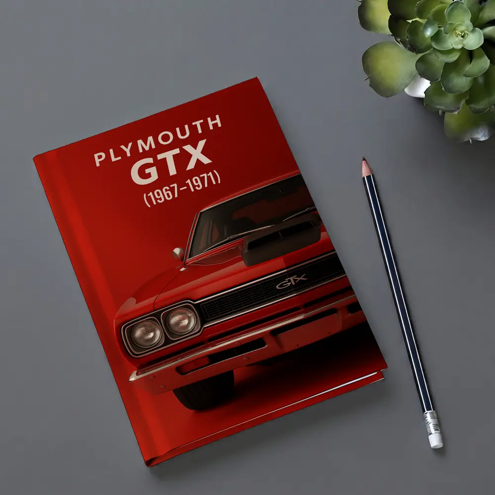 Plymouth GTX Classic Muscle Car Red Background – Notebooks
