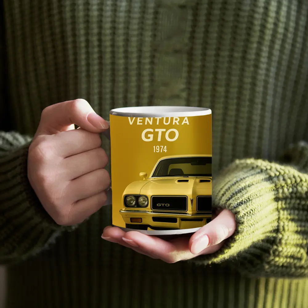 Pontiac GTO 1974 Yellow Muscle Car – Mugs