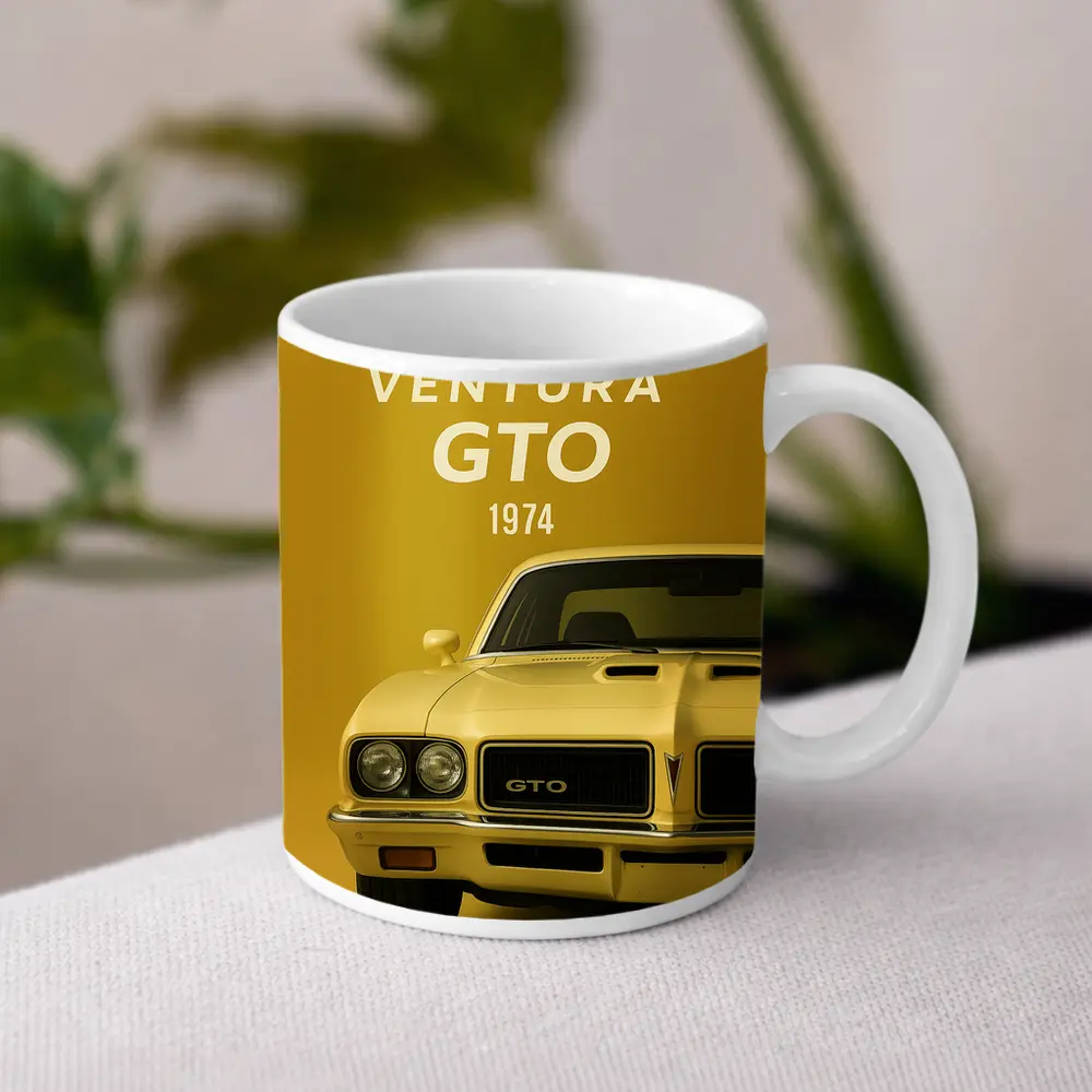 Pontiac GTO 1974 Yellow Muscle Car – Mugs