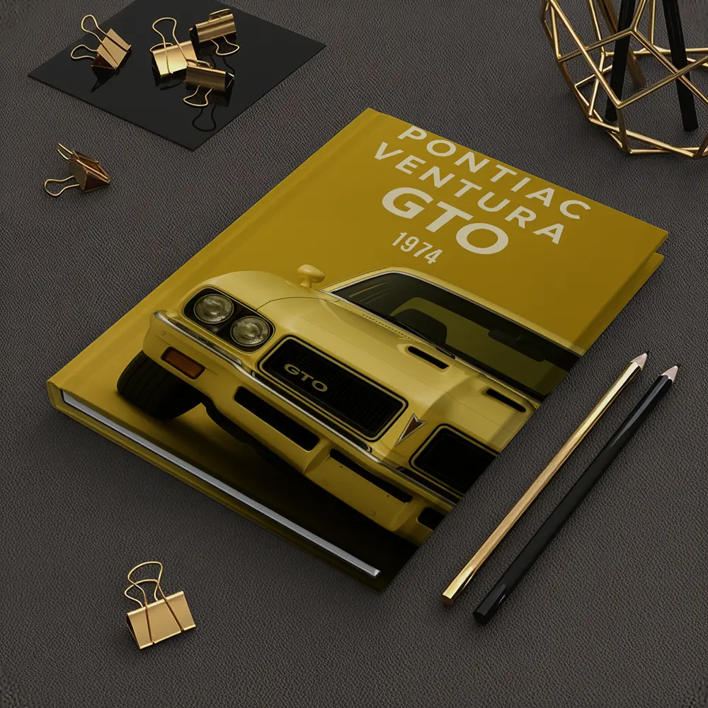 Pontiac GTO 1974 Yellow Muscle Car – Notebooks