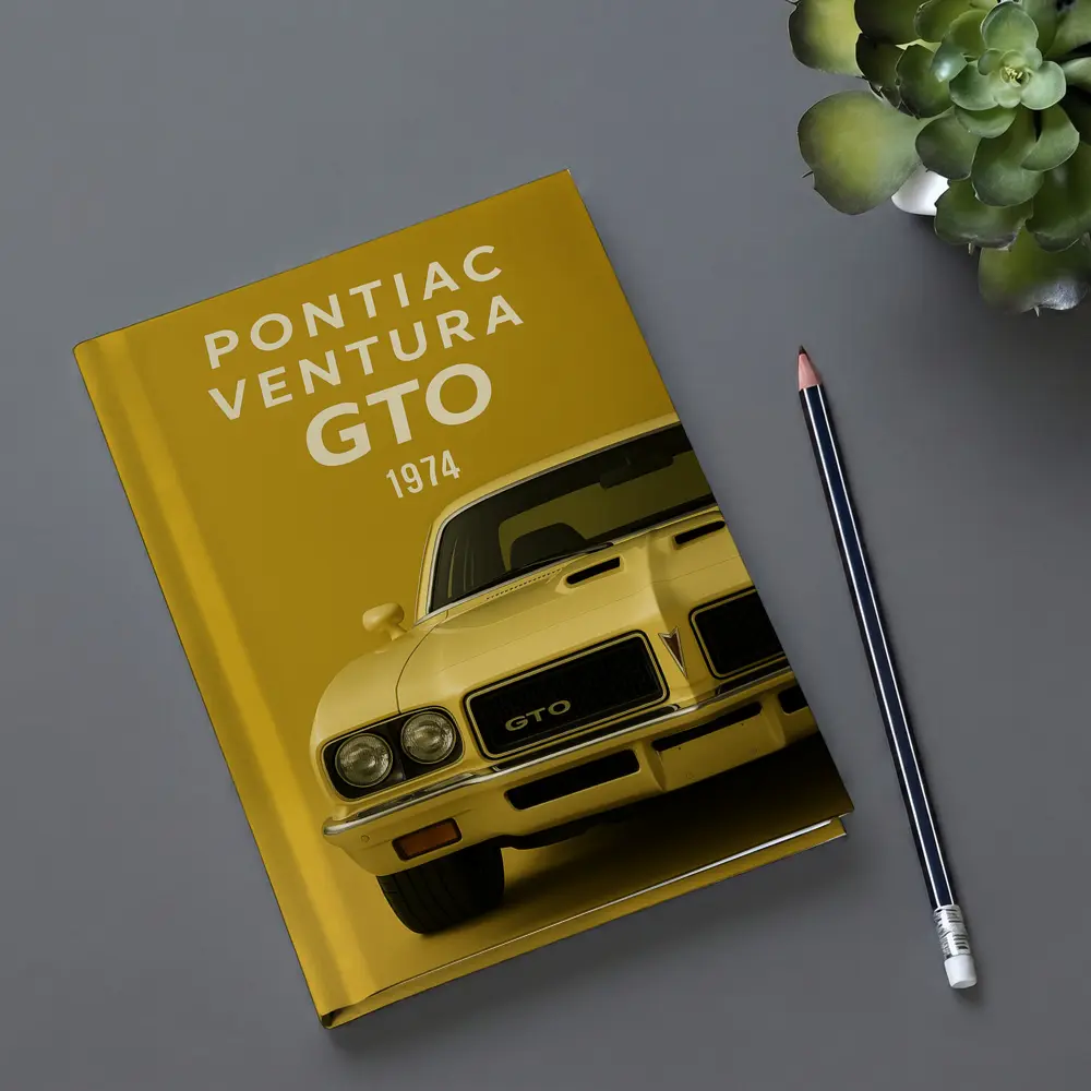 Pontiac GTO 1974 Yellow Muscle Car – Notebooks
