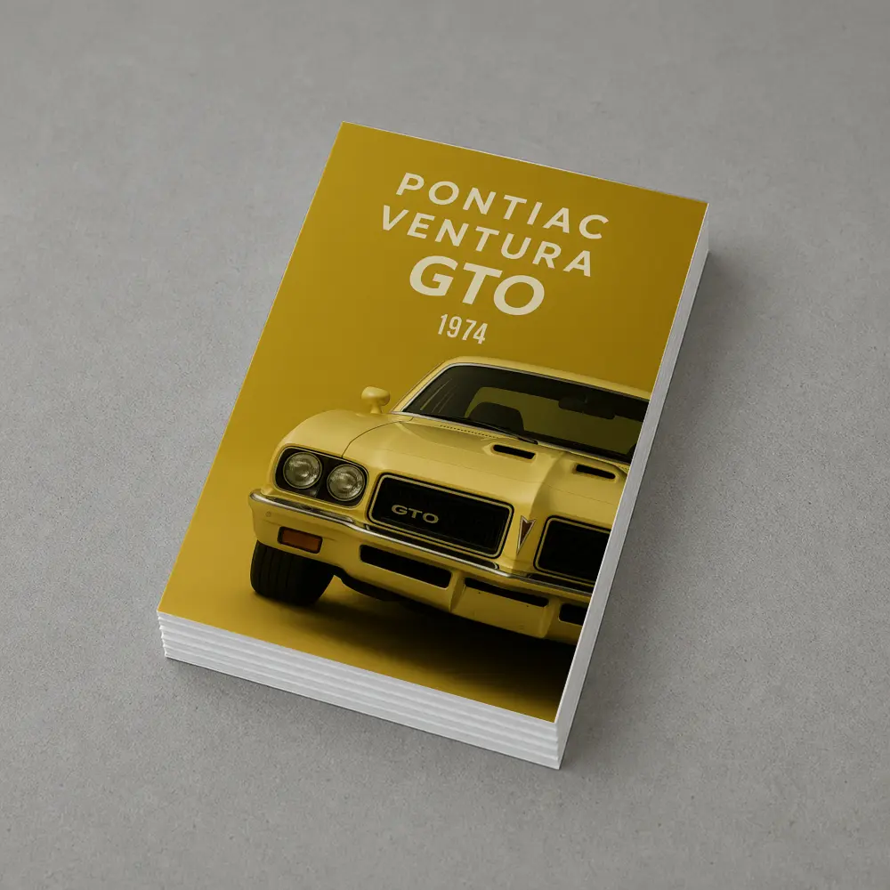 Pontiac GTO 1974 Yellow Muscle Car – Postcards