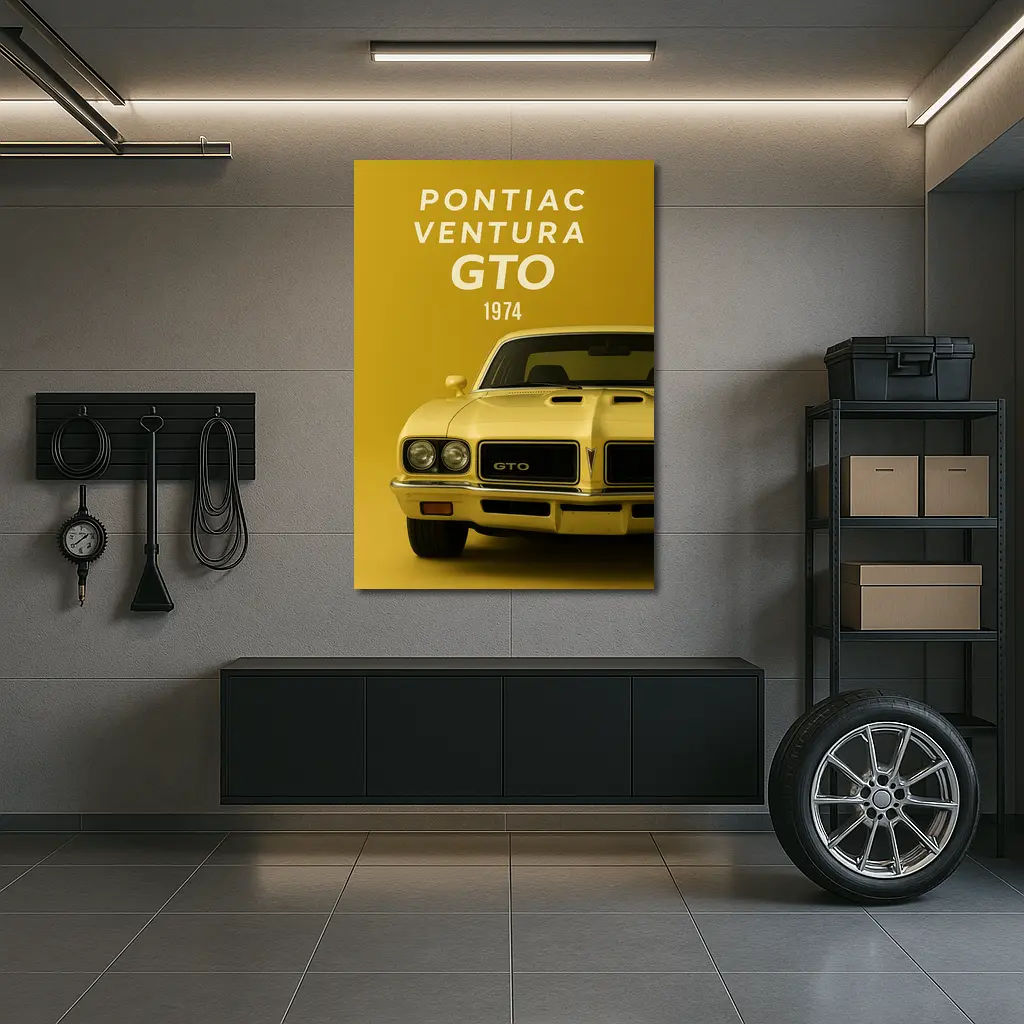 Pontiac GTO 1974 Yellow Muscle Car – Wall Art