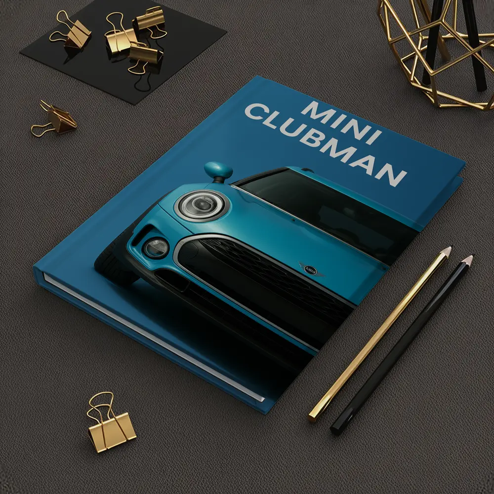 Mini Clubman Blue Car Front View – Notebooks