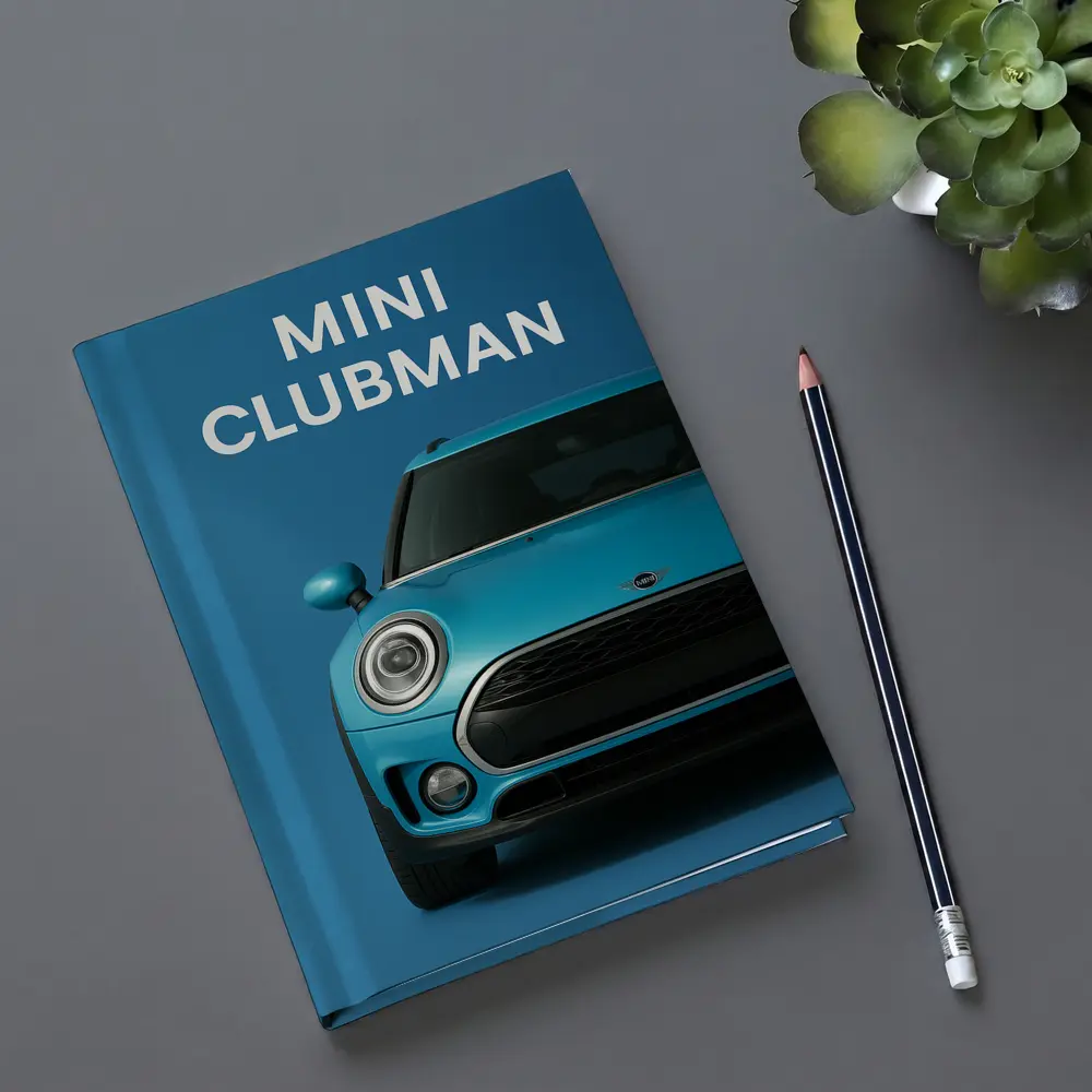 Mini Clubman Blue Car Front View – Notebooks