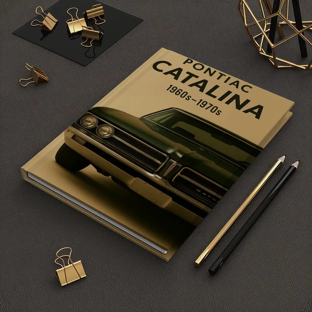 Pontiac Catalina Classic Dark Green Beige Background – Notebooks