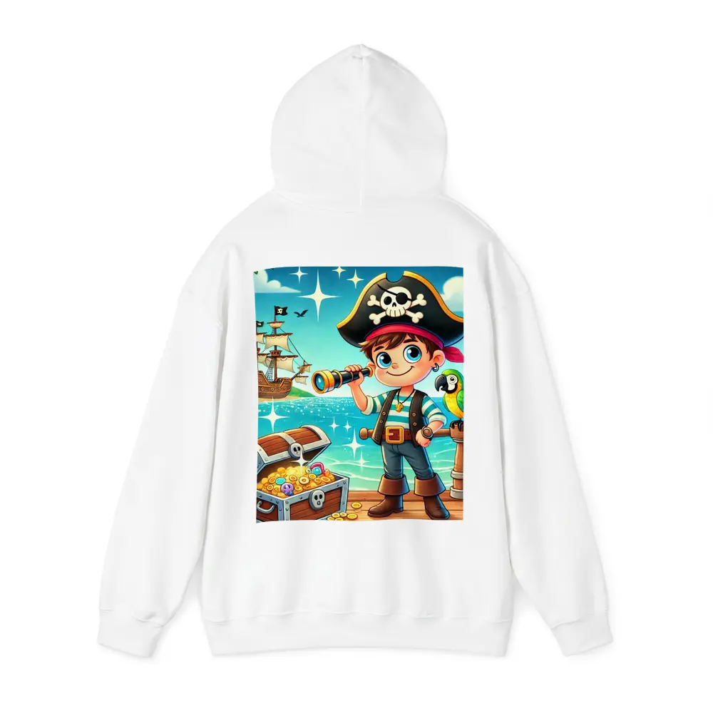 Cartoon Pirate Boy With Treasure Chest Ship – Hoodies