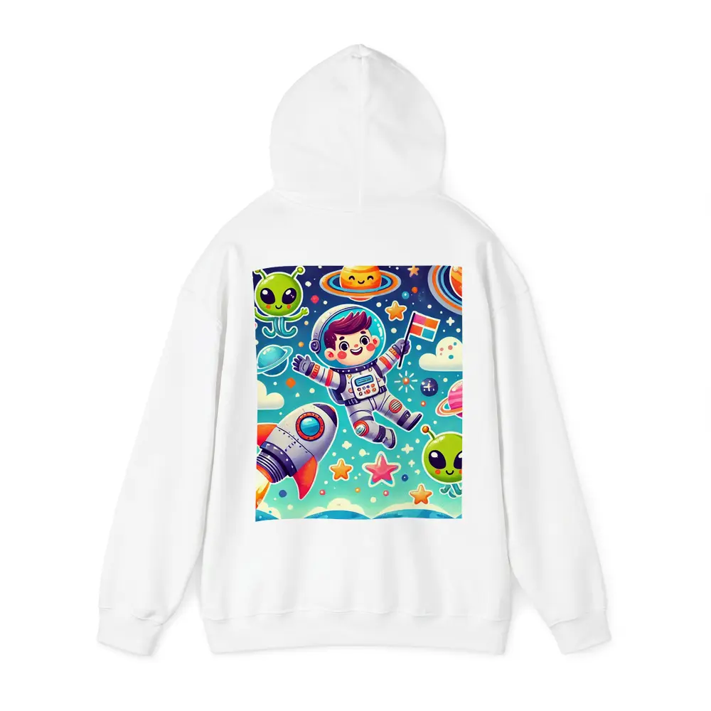 Cute Cartoon Astronaut Boy In Colorful Space – Hoodies