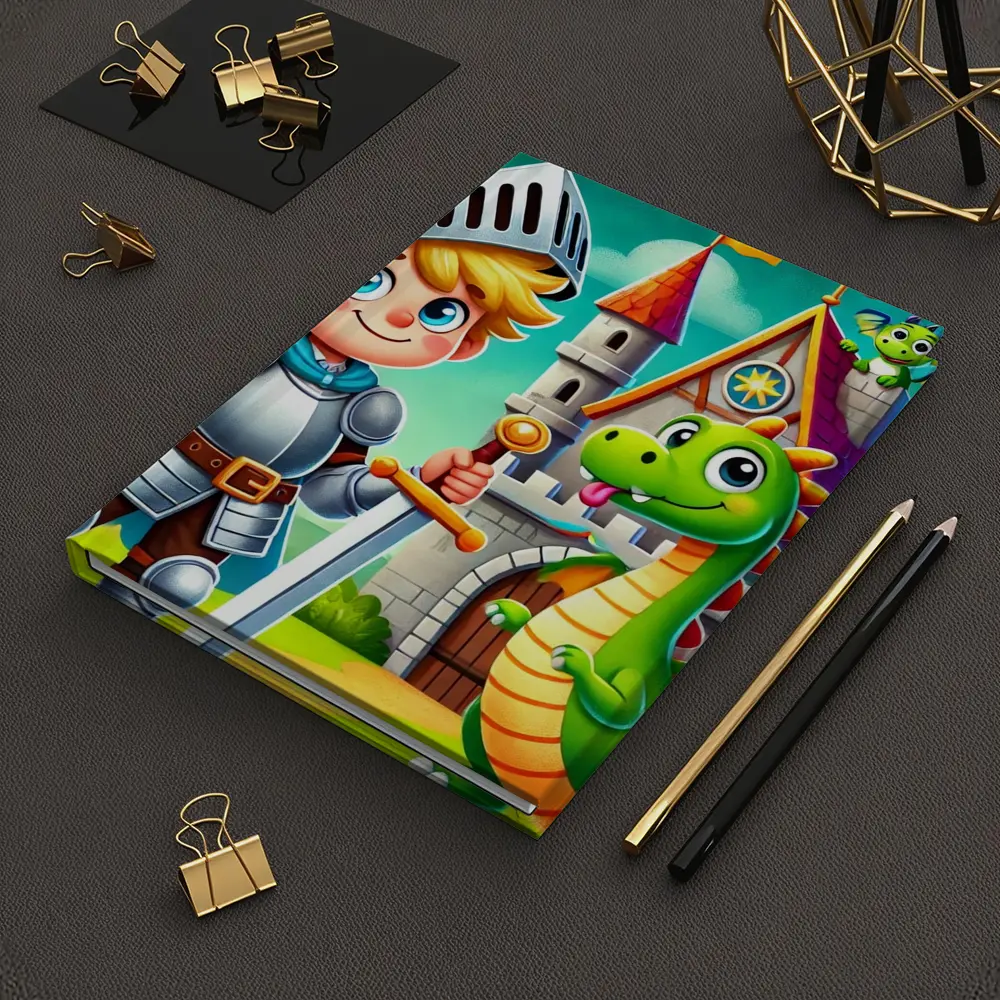 Cartoon Knight Boy and Dragon Castle – Notebooks