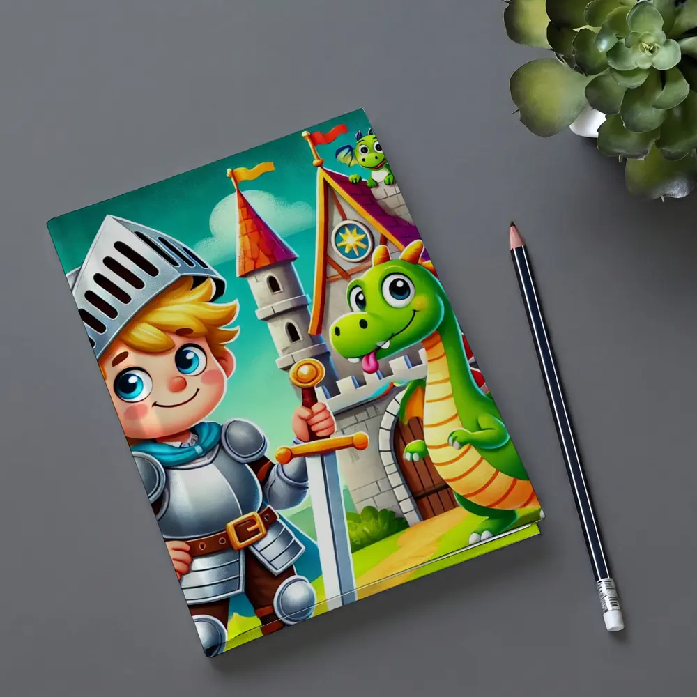 Cartoon Knight Boy and Dragon Castle – Notebooks