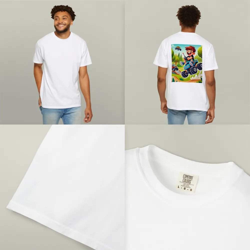 Happy Boy Riding Monster Truck Outdoor – T-Shirts