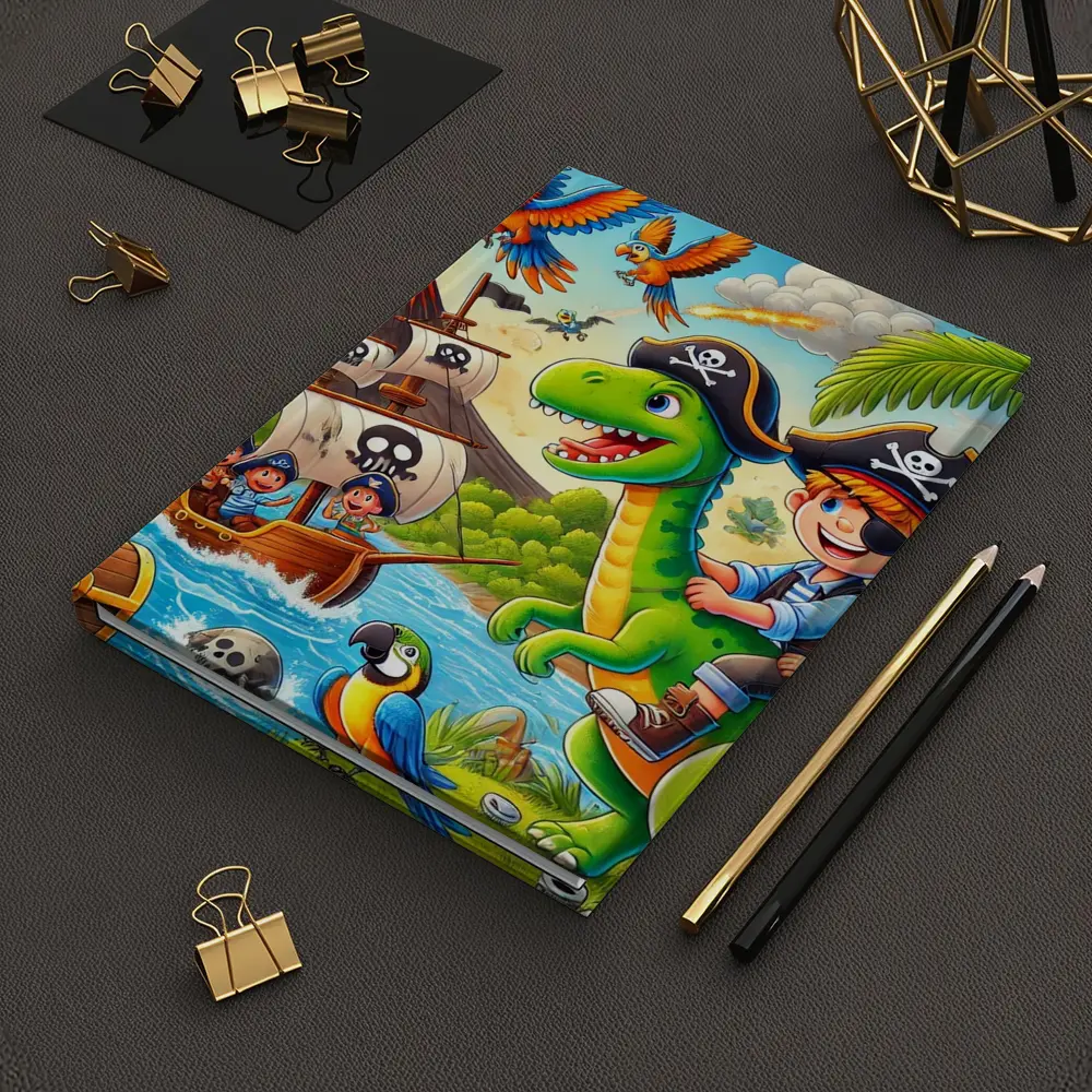 Pirate Kids Riding Dinosaur Treasure Island – Notebooks