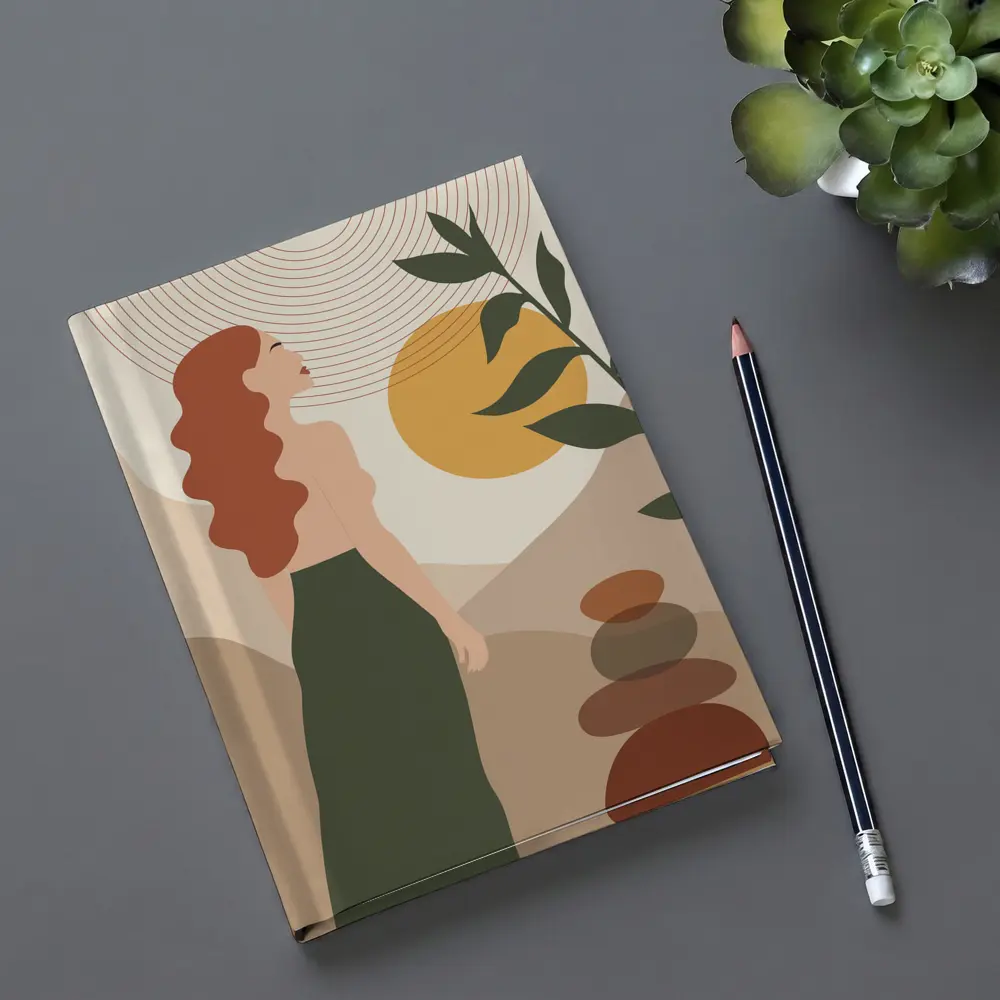 Boho Woman Sun Zen Stones Nature Art – Notebooks
