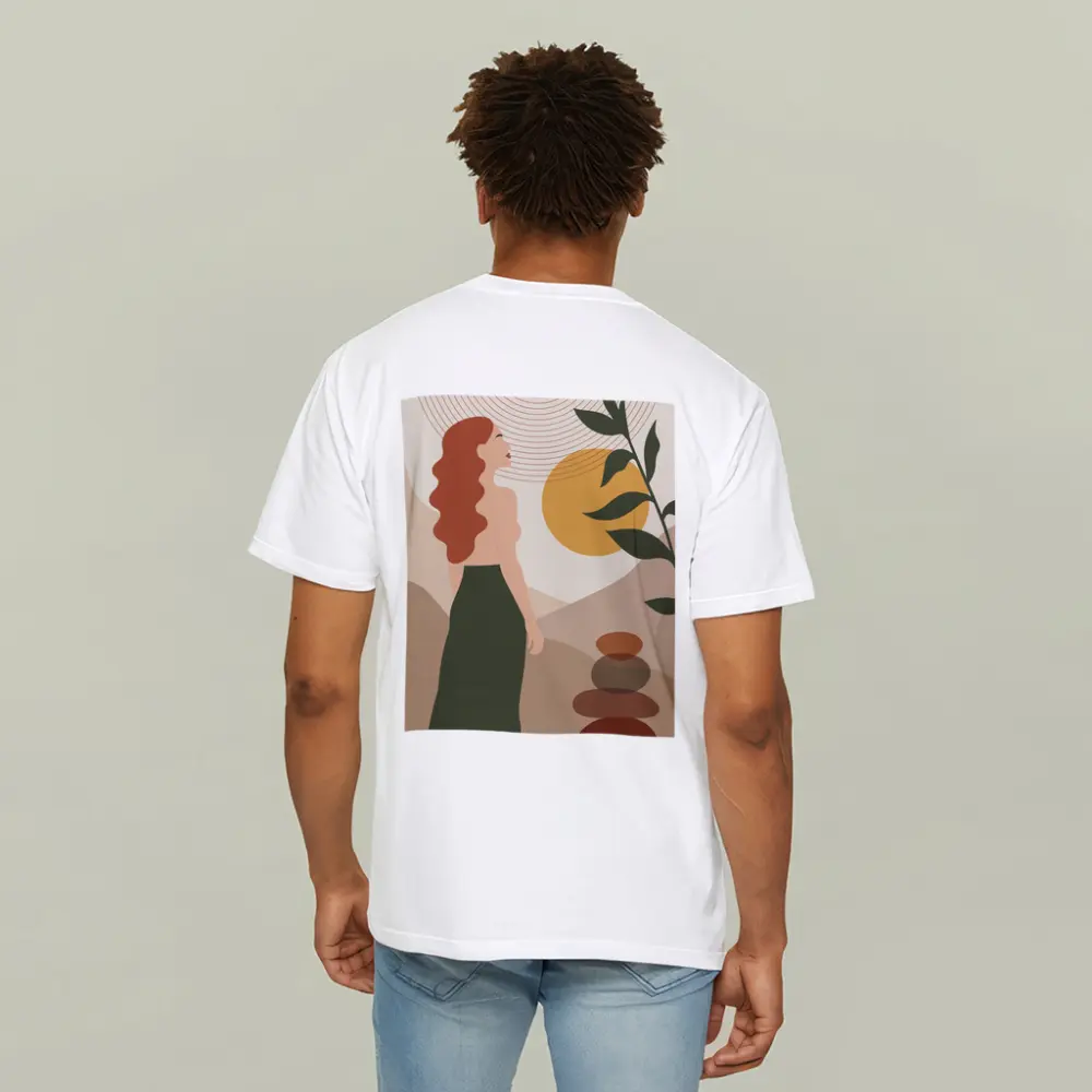 Boho Woman Sun Zen Stones Nature Art – T-Shirts
