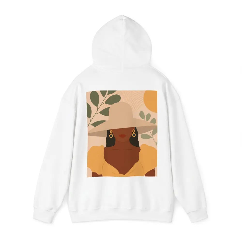 Boho Woman Wide Hat Sun Leaves – Hoodies