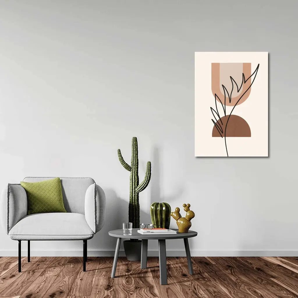 Boho Abstract Botanical Line Art Terracotta – Wall Art