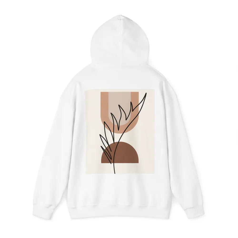Boho Abstract Botanical Line Art Terracotta – Hoodies