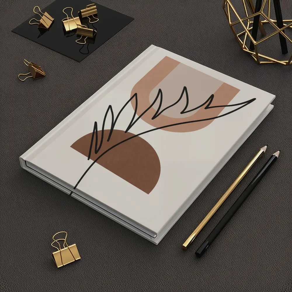 Boho Abstract Botanical Line Art Terracotta – Notebooks