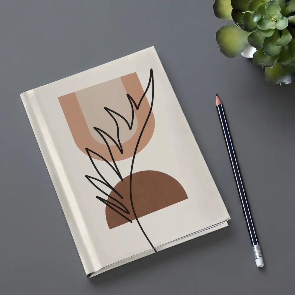 Boho Abstract Botanical Line Art Terracotta – Notebooks