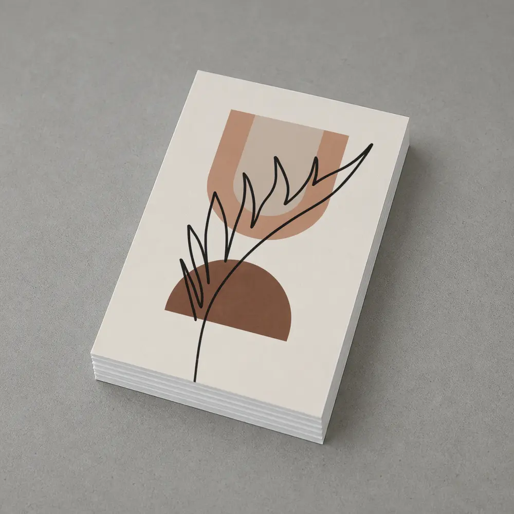 Boho Abstract Botanical Line Art Terracotta – Postcards