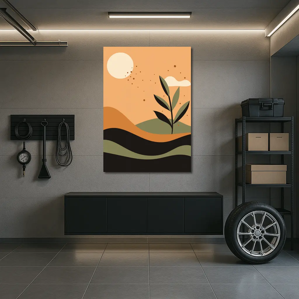 Boho Desert Plant Minimalist Terracotta Landscape Art – Wall Art