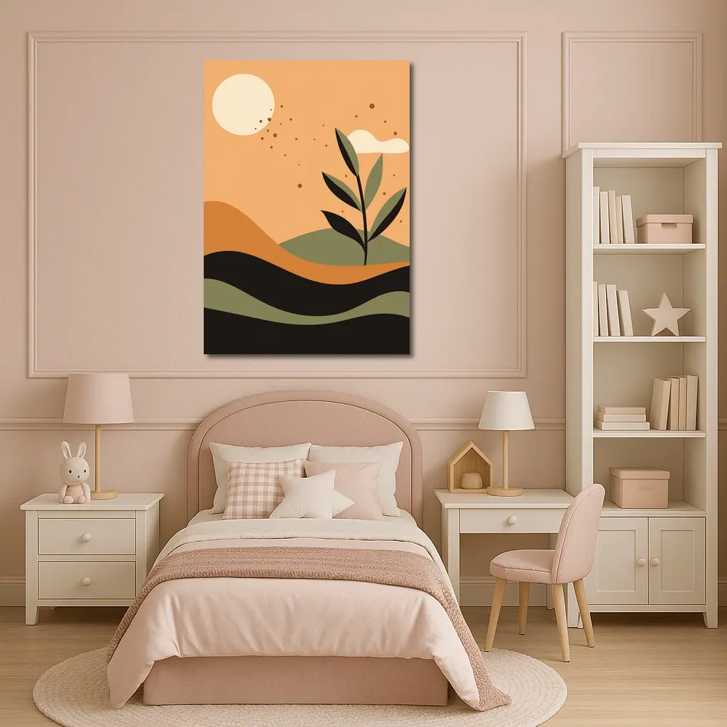 Boho Desert Plant Minimalist Terracotta Landscape Art – Wall Art
