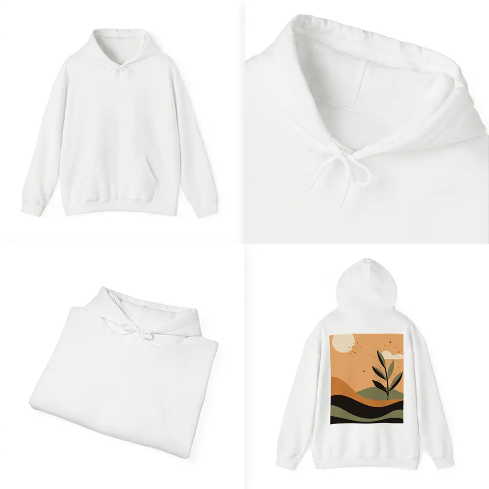 Boho Desert Plant Minimalist Terracotta Landscape Art – Hoodies