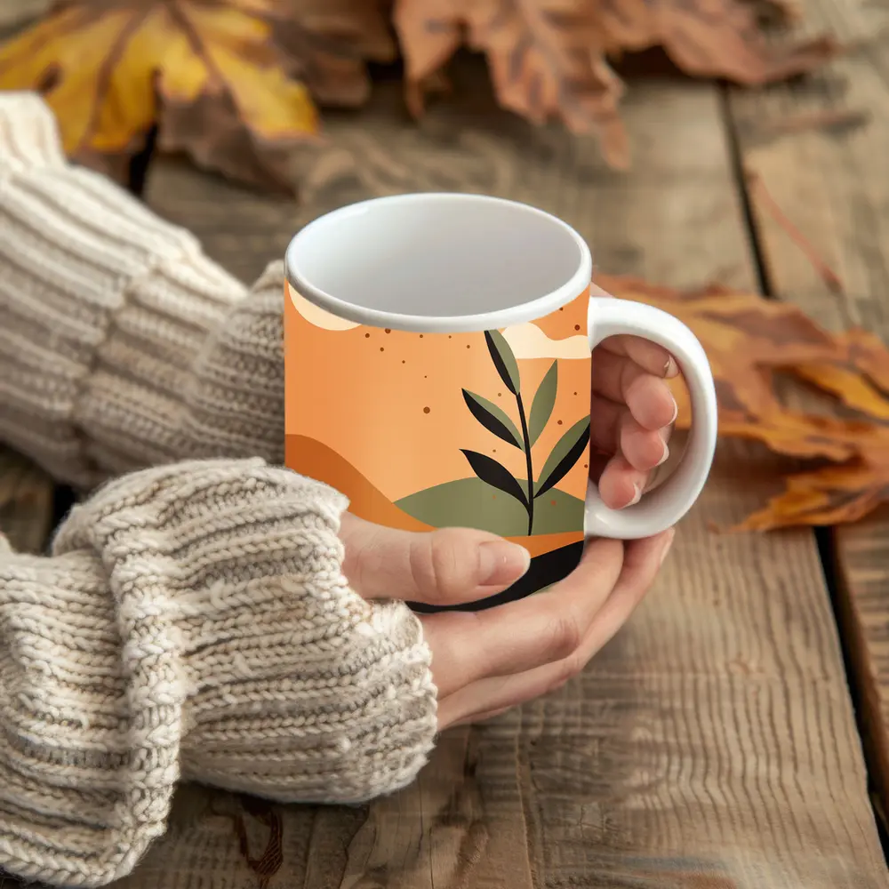 Boho Desert Plant Minimalist Terracotta Landscape Art – Mugs