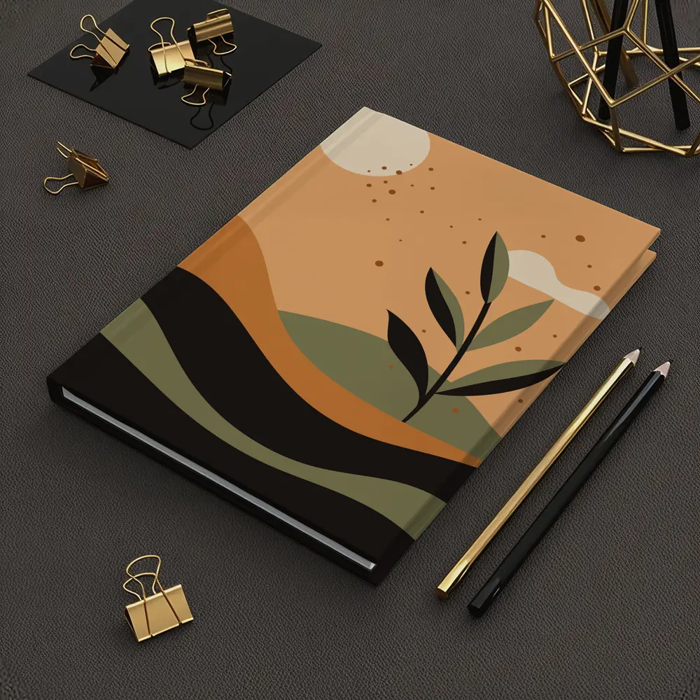 Boho Desert Plant Minimalist Terracotta Landscape Art – Notebooks