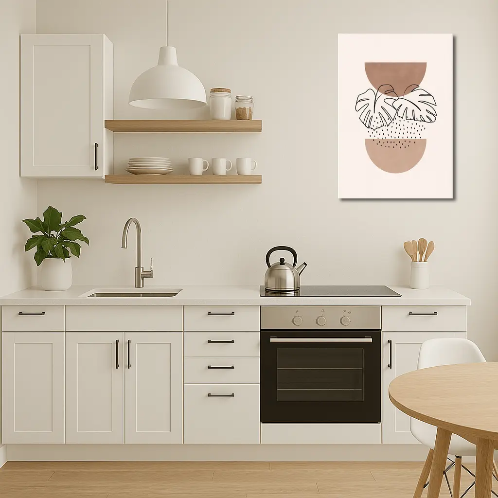 Monstera Leaves Boho Abstract Terracotta Shapes – Wall Art
