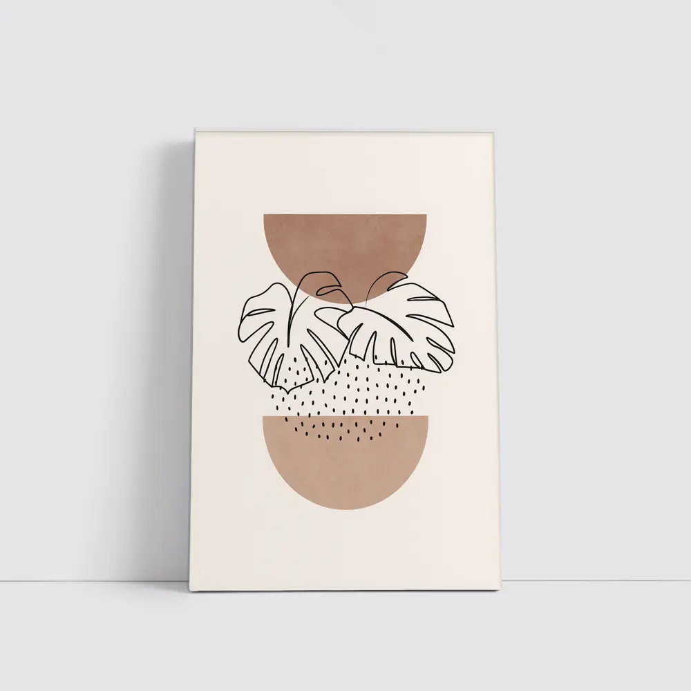 Monstera Leaves Boho Abstract Terracotta Shapes – Wall Art