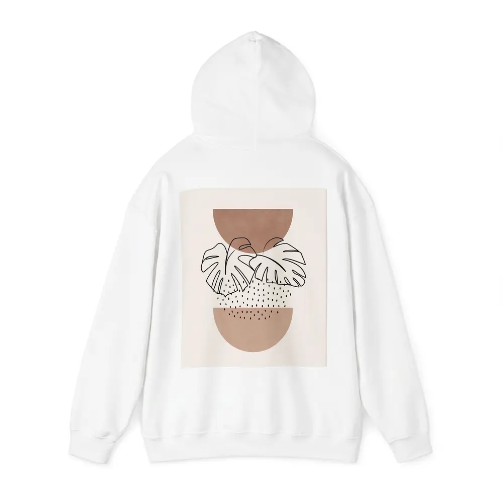Monstera Leaves Boho Abstract Terracotta Shapes – Hoodies