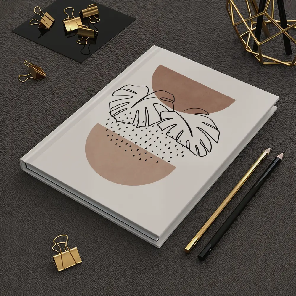 Monstera Leaves Boho Abstract Terracotta Shapes – Notebooks