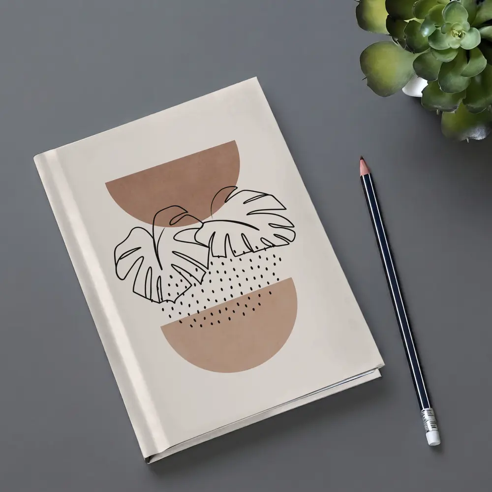 Monstera Leaves Boho Abstract Terracotta Shapes – Notebooks