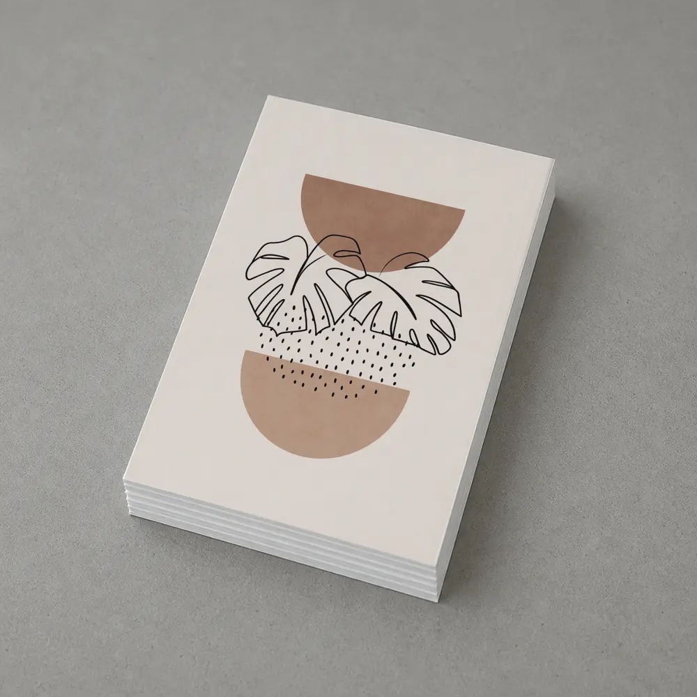 Monstera Leaves Boho Abstract Terracotta Shapes – Postcards